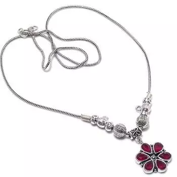 Кашмирский рубин натуральный драгоценный камень ручной работы рождественский подарок ожерелье 18 дюймов N7v28