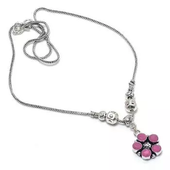 Кашмирский рубин натуральный драгоценный камень ручной работы рождественский подарок ожерелье 18 O2H48