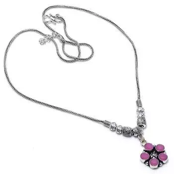 Кашмирский рубин натуральный драгоценный камень ручной работы рождественский подарок ожерелье 18 дюймов w9I95