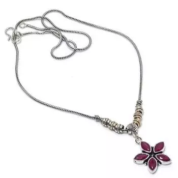 Кашмирский рубин натуральный драгоценный камень ручной работы рождественский подарок ожерелье 18 d8R65