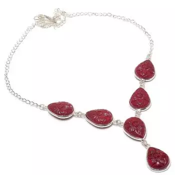 Кашмирский рубин натуральный драгоценный камень ручной работы рождественский подарок ожерелье 18 дюймов V4O51