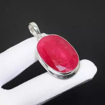 Кашмирский рубиновый драгоценный камень, подвеска из стерлингового серебра 925 пробы ручной работы, Кашмирский рубиновый овальный драгоценный камень, кулон с овальным дизайном, подарки на День Благодарения 2.16 розовый