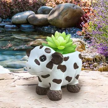 Кашпо для коровы, комнатные растения, горшок, ваза, настольный смоляной цветочный горшок, бонсай для подарка, ресторанный шкаф