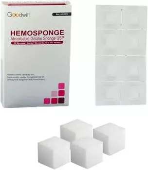 KASHSURG Goodwill Гемогубки 10x10x10 мм Губка рассасывающаяся 32 шт./уп.