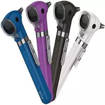 KASHSURG Карманный светодиодный оптоволоконный отоскоп WelchAllyn с рукояткой на батарейке АА (белый)