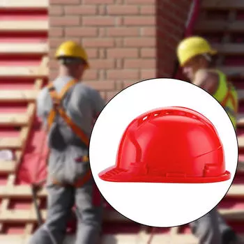 Каска Строительный шлем Защитные аксессуары Безопасная защитная крышка для труда на открытом воздухе красный