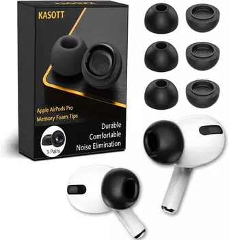 KASOTT AirPods Pro Ear Tips Ear Pieces Made of Urethane Memory Foam Earphone Covers Is Reducing Noise Improving Sound Quality Noise Insulation Soft
