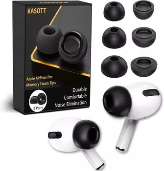KASOTT AirPods Pro Eartips Earpieces Urethane Memory Foam Earphone Covers Reduces Improves sound Sound Earwax Prevents falling Compatible with Airpods