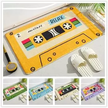 Кассета Музыкальная Лента Коврики Ретро Классический Коврик Для Ванной Комнаты Домашний Коврик Нескользящий Коврик Спальня Туалет Ванная Кухня Коврики Для Пола 30x50cm
