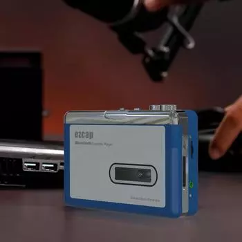 Кассетный плеер BT Кассетный плеер Walkman Портативный ретро-динамик Беспроводное соединение BT синий