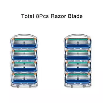 Кассеты для бритья для сменных головок, 5-слойные лезвия из нержавеющей стали, опасная бритва для мужчин, руководство