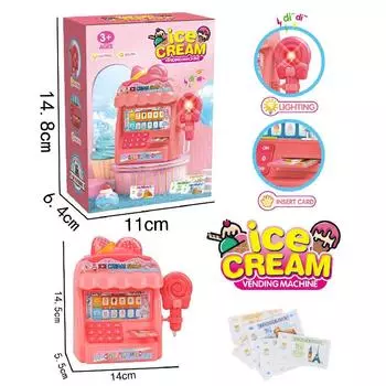 Кассовый аппарат миниатюрный игрушечный со звуком и светом, интерактивный детский магазин Pink Lollipop