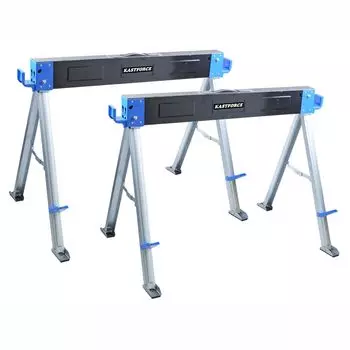 KASTFORCE KF3005 Foldable Sawhorse Set of 2 Legs Load Capacity 1000kg x Lightweight Compact Storage Folding Work Table Work Horse Horse Work Table синий