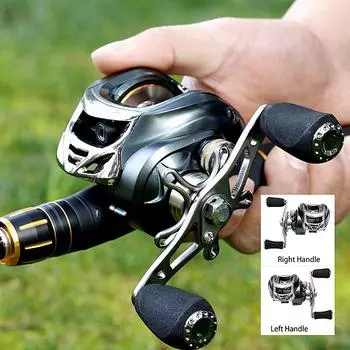 Кастинговые катушки 12BB, 6,3:1, левая/правая кастинговая рыболовная катушка для ловли окуня, форели и лосося Left Hand