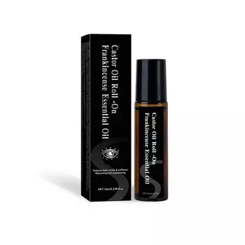 Касторовое масло с роликом - Масло ладана Касторовое масло с роликом - Масло ладана уменьшает темные круги и отечность, освежает и увлажняет 10 мл чёрный