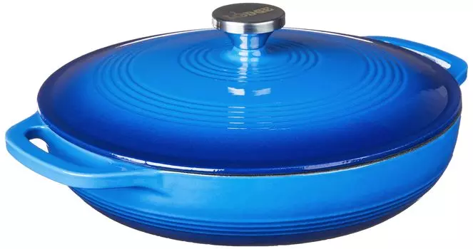Кастрюля эмалированная Lodge с двумя ручками Синяя EC3CC33 x 33 x см 3.4 л 36.2 8.2 синий