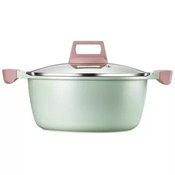 Кастрюля для литья под давлением с антипригарным покрытием, Элегантная алюминиево-керамическая кастрюля 4 л с крышкой и индукционным дном