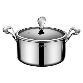 Кастрюля для молока из нержавеющей стали 316L с крышкой, посуда, многофункциональная кастрюля для супа, маленькая кастрюля для приготовления пищи с деревянной ручкой 1600ML