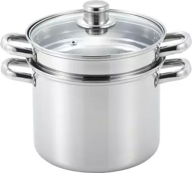 Кастрюля для пасты Yoshikawa Tuscany 20 см 5 л, совместимая с огнем, со стеклянной крышкой и сердечником SJ3620 IH/Gas