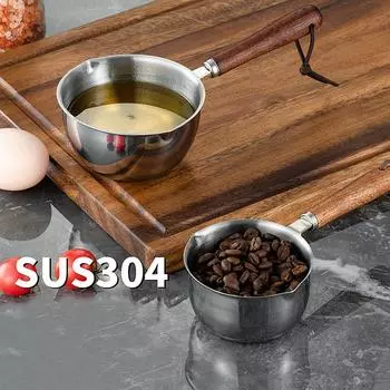 Кастрюля для плавления воска с длинной ручкой, нержавеющая сталь, ароматическая свеча «сделай сам», мыло, шоколадное масло, кувшин для мыла ручной работы, с подогревом, кофе, молоко 7.5*4.2cm
