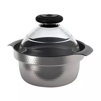Кастрюля для риса HARIO GIS-200, Юкихира, совместимость с IH, на 1–3 чашки, серебро (Юкихира)