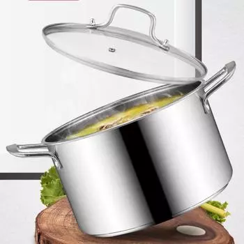 Кастрюля для супа из нержавеющей стали для ежедневного использования с кастрюлями для кастрюли с крышкой Кастрюли для кастрюли из нержавеющей стали