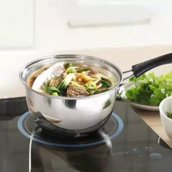 Кастрюля для супа из нержавеющей стали с антипригарным покрытием, прозрачная крышка, кастрюля для рамэна, кухонная утварь, кастрюля для соуса, общежитие M