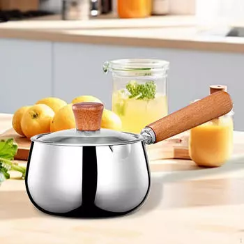 Кастрюля для супа, кастрюля с внутренними весами, молочная лапша, паста, универсальная кастрюля с деревянной ручкой