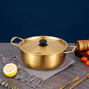 Кастрюля для супа с лапшой быстрого приготовления Ramyun, кухонная посуда из нержавеющей стали, корейский рамен, приготовление пищи для 20cm