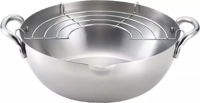 Кастрюля для темпура Yoshikawa из нержавеющей стали 20 см Tendoraku Сделано в Японии Подарочная упаковка Характеристики SJ3391 Емкость 2,9 л