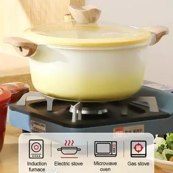 Кастрюля DONNOR A Rich Soup Pot с антипригарным покрытием, нетоксичная, безвредная, не содержащая кадмия и свинца, высокотемпературная кальцинированная керамическая глазурь 4-5L