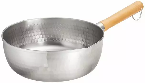Кастрюля Endo Shoji TKG Yukihira 24 см Внутренний диаметр x глубина 240 x 90 Толщина пластины Масса Вместимость Удобно держать благодаря деревянной ручке из нержавеющей стали серебряный