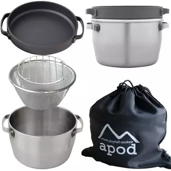 Кастрюля Ernest Camping в 7 видах приготовления Набор для приготовления пищи Bottom Solo Крупный ресторан, любимый бренд Tsubame Sanjo [Ernest apod] [Сделано в Японии]