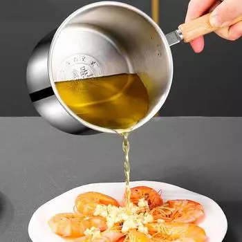 Кастрюля-фритюрница из нержавеющей стали с крышкой-корзиной, глубокая сковорода для жарки на масле, многоцелевая A