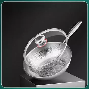 Кастрюля из чистого титана, бытовой титановый вок, титановый вок без покрытия, антипригарный вок, индукционная плита, газовая универсальная