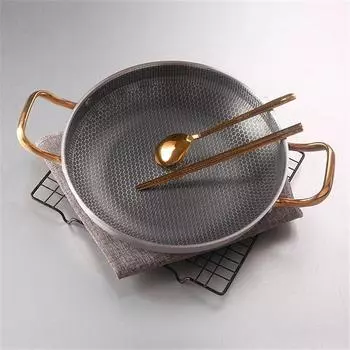 Кастрюля из нержавеющей стали для риса с морепродуктами Тарелка для лобстера Утолщенная коммерческая креативная двойная сковорода для ушей Сухой горшок Тушеное мясо с овощами Honeycomb Сухой горшок