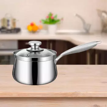 Кастрюля из нержавеющей стали с крышкой для приготовления сыра, пасты и фритюра