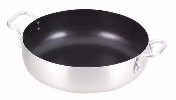 Кастрюля из жемчужного металла с двумя ручками, серебряная, 22 см, настольная, пригодна для использования в духовке HB-3964