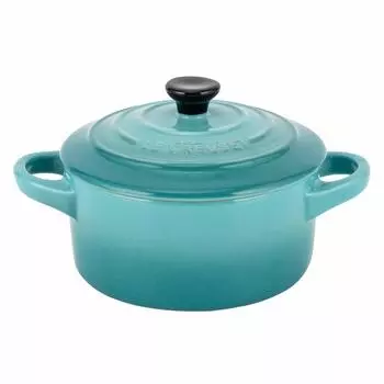 Кастрюля Le Creuset 10 см Mini Cocotte Ronde 250 мл 71901101700100 Blue Caribe Мини-круглая кокотка Blue Caribe Cocotte Стильная кухонная утварь [Le Creuset]