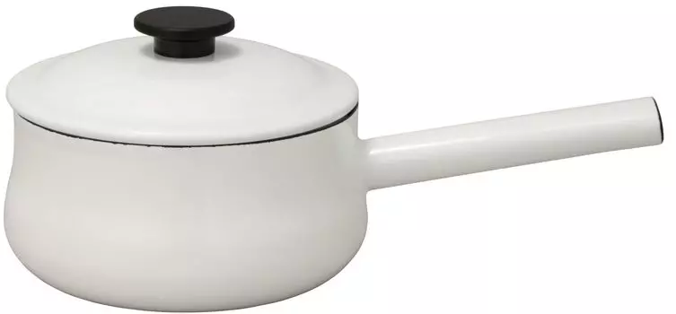 Кастрюля Nodahoro 18 см эмалированная газовая кастрюля One Hand сделано в Японии Luke Fire/IH LK-18N белый