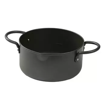 Кастрюля Pearl Metal Tempura Kitchen Mate Plus, двухручная кастрюля для фритюра, 16 см, железная, HC-768 чёрный