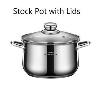 Кастрюля с крышками, кастрюли из нержавеющей стали пищевого качества SUS 304 для приготовления суповых кастрюль, которые можно мыть в посудомоечной машине 4000ML