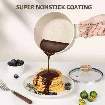 Кастрюля с крышкой, антипригарные кастрюли, гранитная кастрюля, каменный набор кастрюль с антипригарным покрытием, набор кастрюль с антипригарным покрытием, белая маленькая кастрюля из 3 предметов 5L белый