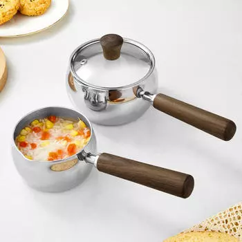 Кастрюля с крышкой, кастрюля для молока, маленькая кастрюля для приготовления соусов, супов для кемпинга 6.5x25cm