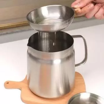 Кастрюля с масляным фильтром, сковорода из нержавеющей стали с ручкой, многофункциональный сетчатый фильтр большой емкости, кухонный резервуар для фильтрации масла, глубокая жарка S