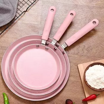 Кастрюля с плоским дном, розовая кастрюля с антипригарным покрытием для газовых плит и плит, мини-омлетов, жареных яиц, сковородок для выпечки блинов, кастрюля 6 inches