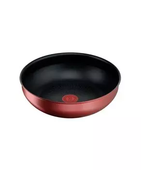 Кастрюля Tefal со съемной глубокой крышкой, совместимая с газом, не содержащая вредных веществ, например Neo IH Rouge Unlimited Wok, красная L38377, ручка для жарки, 26 см, Wok, красный