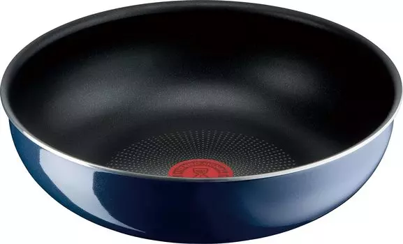 Кастрюля Tefal со съемной крышкой глубиной 26 см для газовой плиты без вредных веществ, таких как Neo Royal Blue Intense Wok синего цвета L43777 Ручка для жарки, см, вок, синий