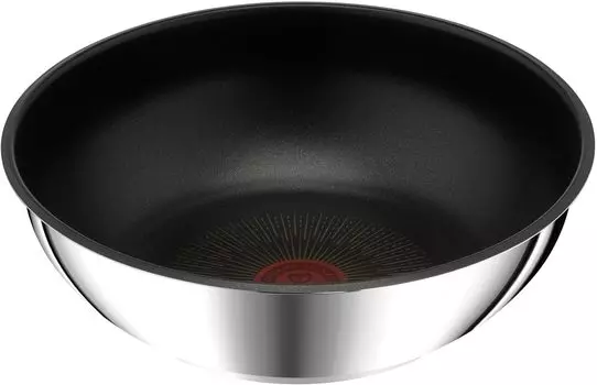 Кастрюля Tefal со съемной ручкой, 26 см, глубокая, Wok IH, совместимая с газовыми плитами, не содержит вредных веществ, таких как PFOA, Neo IH, нержавеющая сталь, неограниченный Wok