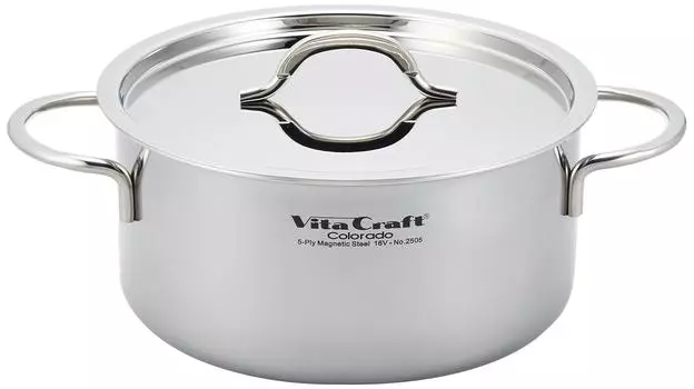 Кастрюля Vitacraft Colorado 2505 двуручная 4,1 л серебряный